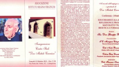 Educhiamoci alla vita: riflessioni e processi maturativi tra bioetica e formazione Educhiamoci alla vita: riflessioni e processi maturativi tra bioetica e formazione